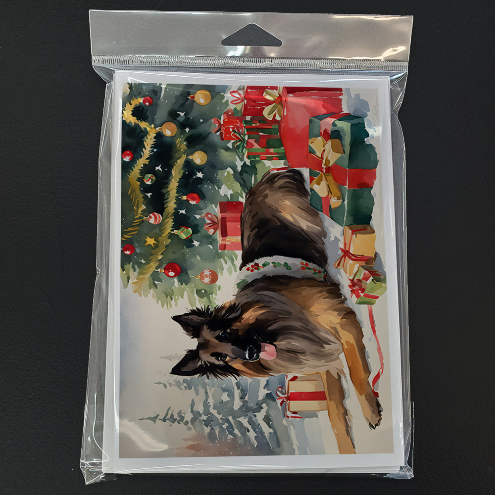 Belgian Tervuren Cozy Christmas Greeting Cards Pack of 8 Blank Cards with Envelopes Whimsical A7 Size 5x7