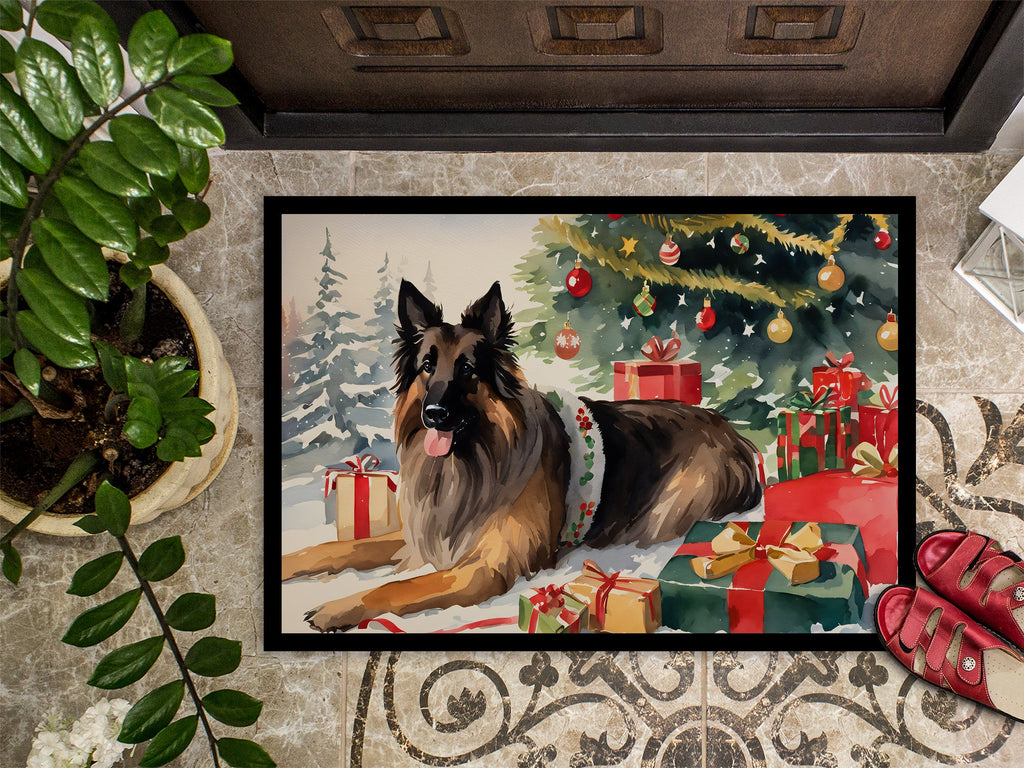Belgian Tervuren Cozy Christmas Doormat Indoor Outdoor 18H X 27W Front Door Mat Rugs for Entryway, Non Slip Washable