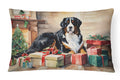 Bernese Mountain Dog Cozy Christmas Decorative Throw Pillow 12x16 Indoor Outdoor Accent Cushion, Fabric Cover with Insert for Sofa, Bed, Porch & Living Room