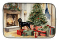 Black and Tan Coonhound Cozy Christmas Dish Drying Mat Absorbent Dish Drying Mat Pad for Kitchen Counter Dish Drainer Mat for Countertop, 14 x 21", Multicolor