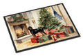 Black and Tan Coonhound Cozy Christmas Doormat Indoor Outdoor 18H X 27W Front Door Mat Rugs for Entryway, Non Slip Washable