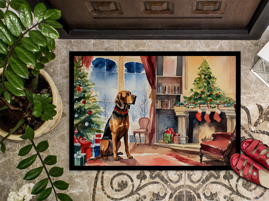 Bloodhound Cozy Christmas Doormat Indoor Outdoor 24H X 36W Front Door Mat Rugs for Entryway, Non Slip Washable Low Pile,