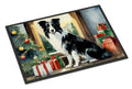 Border Collie Cozy Christmas Doormat Indoor Outdoor 18H X 27W Front Door Mat Rugs for Entryway, Non Slip Washable