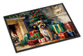 Border Terrier Cozy Christmas Doormat Indoor Outdoor 18H X 27W Front Door Mat Rugs for Entryway, Non Slip Washable