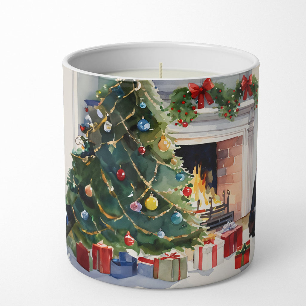 Boston Terrier Cozy Christmas Decorative Soy Candle Nature Soy Wax Essential Oil Home Decor Ideal for Bedroom Kitchen Bath Office Gift, 10 oz