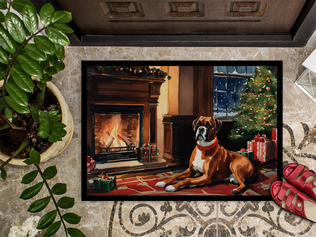 Boxer Cozy Christmas Doormat Indoor Outdoor 18H X 27W Front Door Mat Rugs for Entryway, Non Slip Washable
