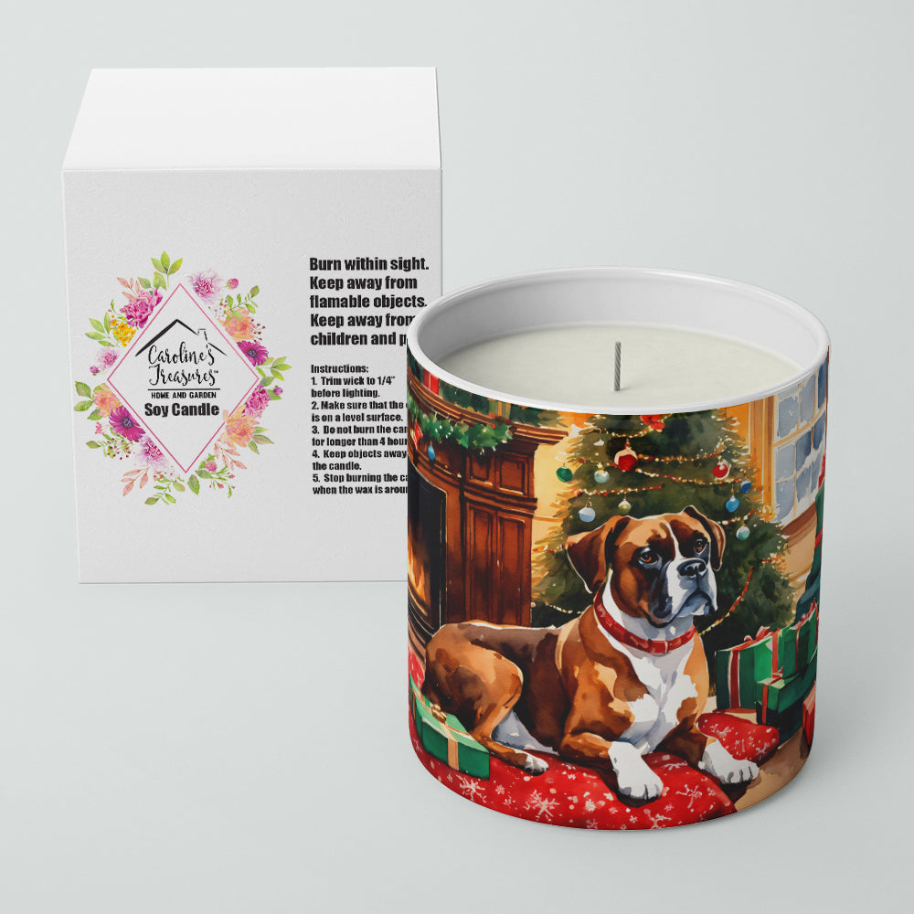 Boxer Cozy Christmas Decorative Soy Candle Nature Soy Wax Essential Oil Home Decor Ideal for Bedroom Kitchen Bath Office Gift, 10 oz
