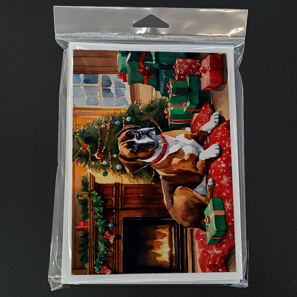 Boxer Cozy Christmas Greeting Cards Pack of 8 Blank Cards with Envelopes Whimsical A7 Size 5x7