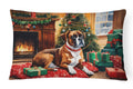 Boxer Cozy Christmas Decorative Throw Pillow 12x16 Indoor Outdoor Accent Cushion, Fabric Cover with Insert for Sofa, Bed, Porch & Living Room
