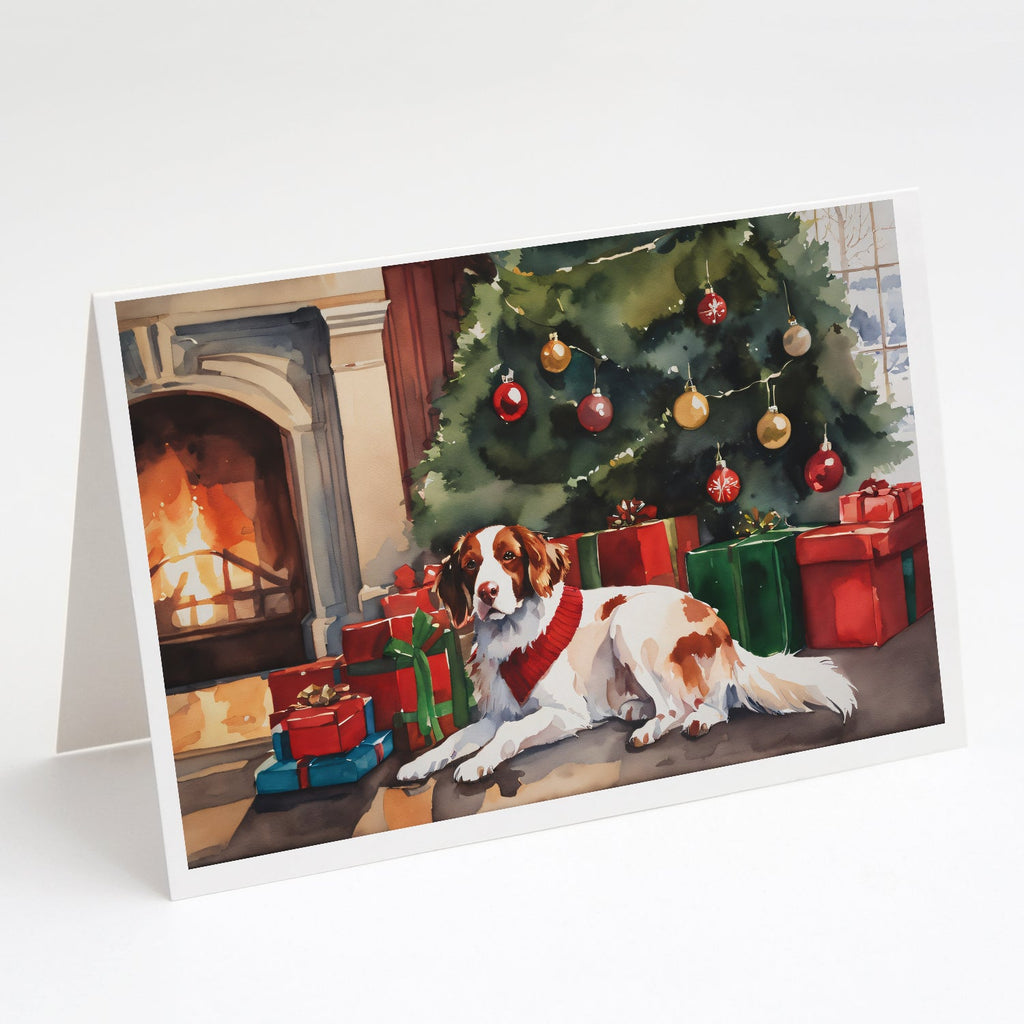 Brittany Cozy Christmas Greeting Cards Pack of 8 Blank Cards with Envelopes Whimsical A7 Size 5x7