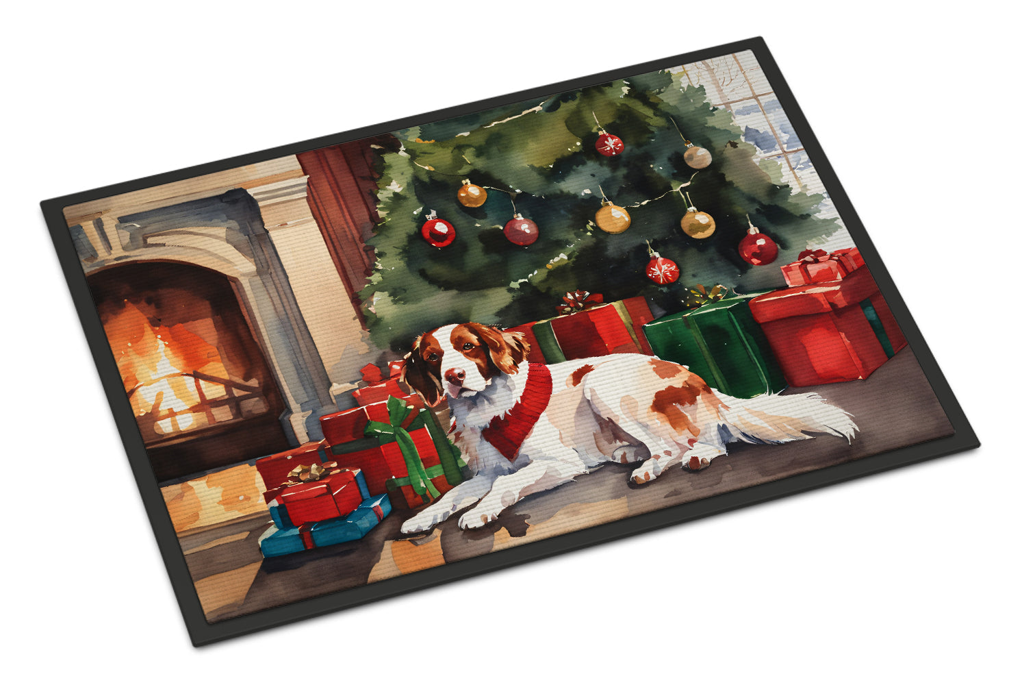Brittany Cozy Christmas Doormat Indoor Outdoor 24H X 36W Front Door Mat Rugs for Entryway, Non Slip Washable Low Pile,