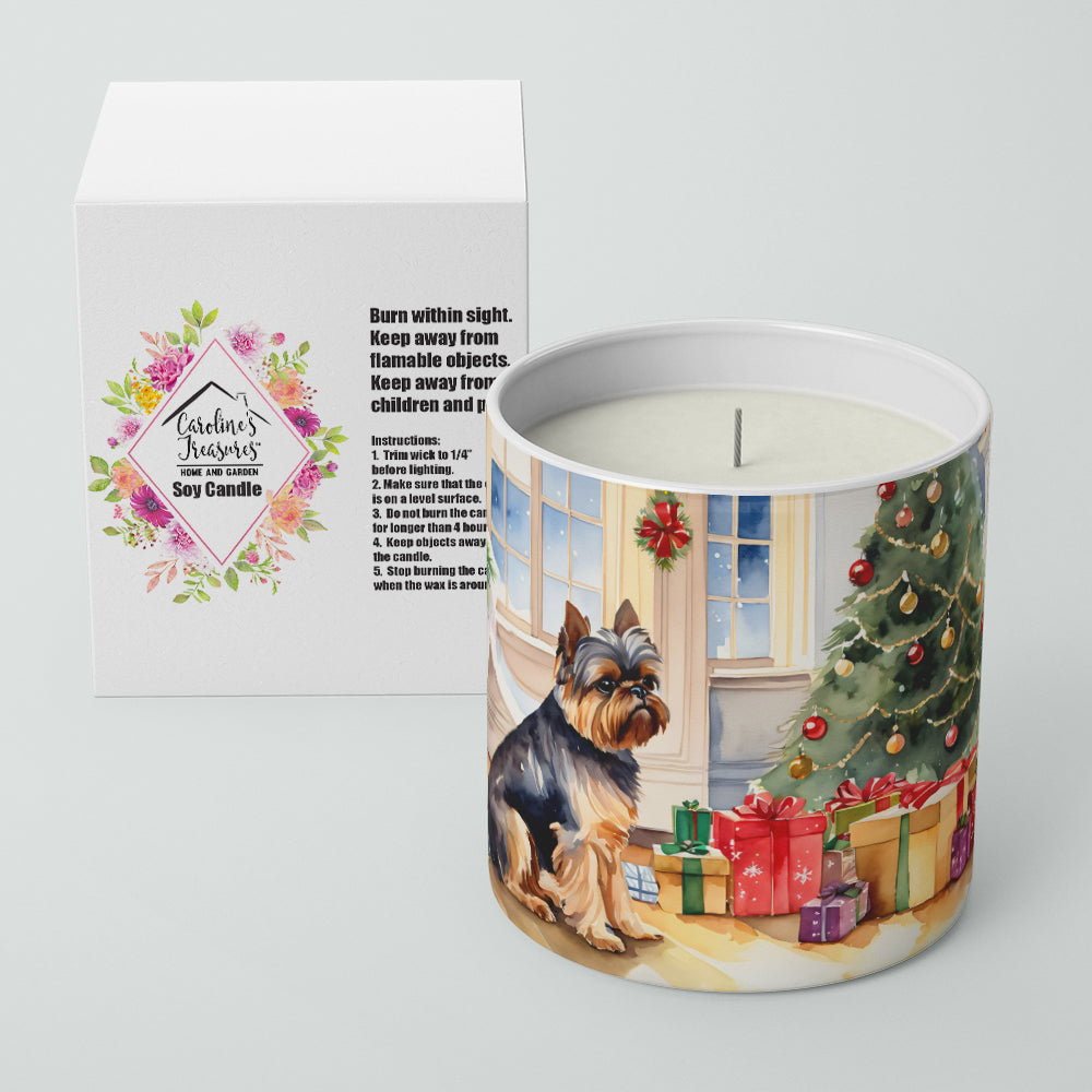 Brussels Griffon Cozy Christmas Decorative Soy Candle Nature Soy Wax Essential Oil Home Decor Ideal for Bedroom Kitchen Bath Office Gift, 10 oz