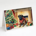 Bullmastiff Cozy Christmas Greeting Cards Pack of 8 Blank Cards with Envelopes Whimsical A7 Size 5x7
