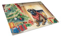 Bullmastiff Cozy Christmas Cutting Board Tempered Glass Kitchen Cutting Surface, Heat Resistant Chopping, Non-Slip Feet, Food Prep & Serving