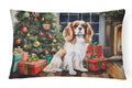 Cavalier Spaniel Cozy Christmas Decorative Throw Pillow 12x16 Indoor Outdoor Accent Cushion, Fabric Cover with Insert for Sofa, Bed, Porch & Living Room