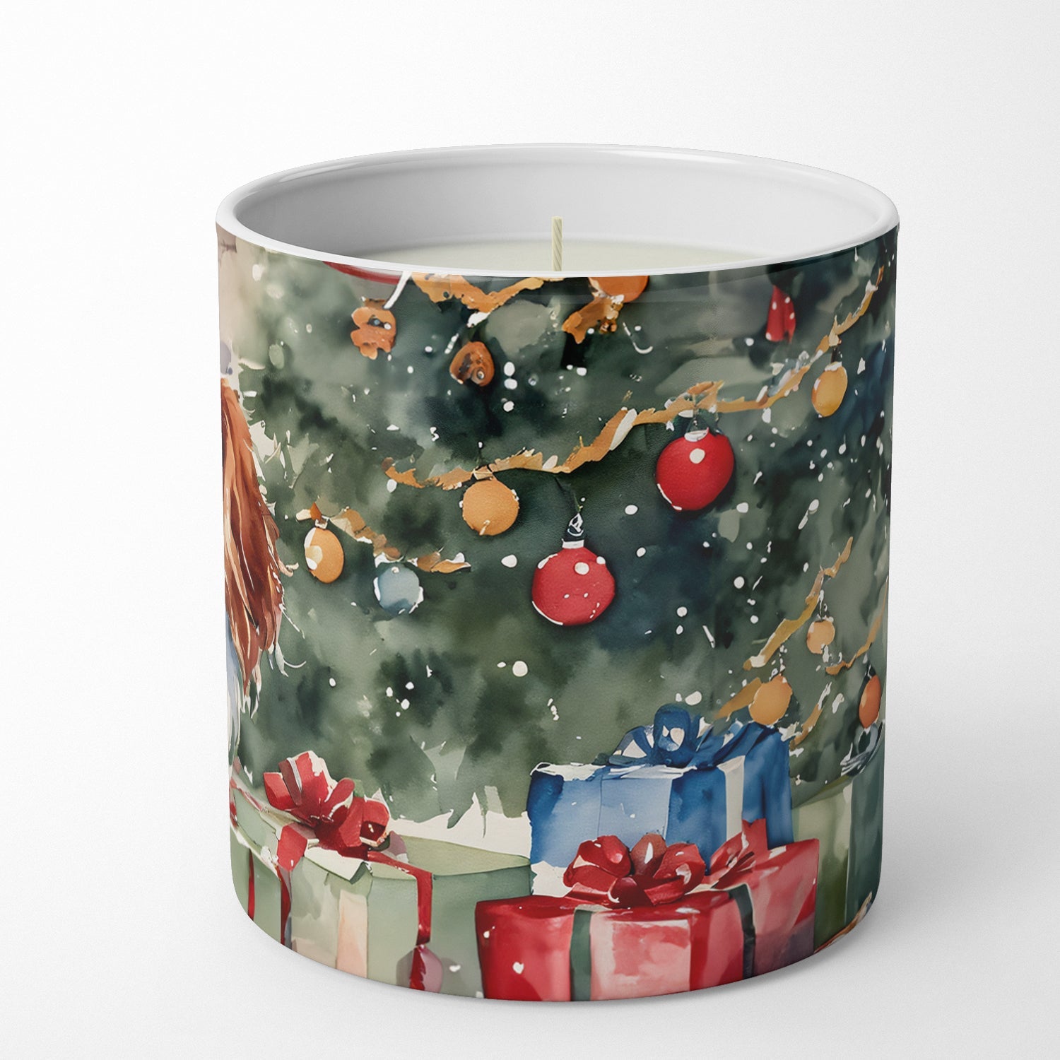 Cavalier Spaniel Cozy Christmas Decorative Soy Candle Nature Soy Wax Essential Oil Home Decor Ideal for Bedroom Kitchen Bath Office Gift, 10 oz