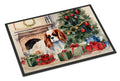 Cavalier Spaniel Cozy Christmas Doormat Indoor Outdoor 18H X 27W Front Door Mat Rugs for Entryway, Non Slip Washable