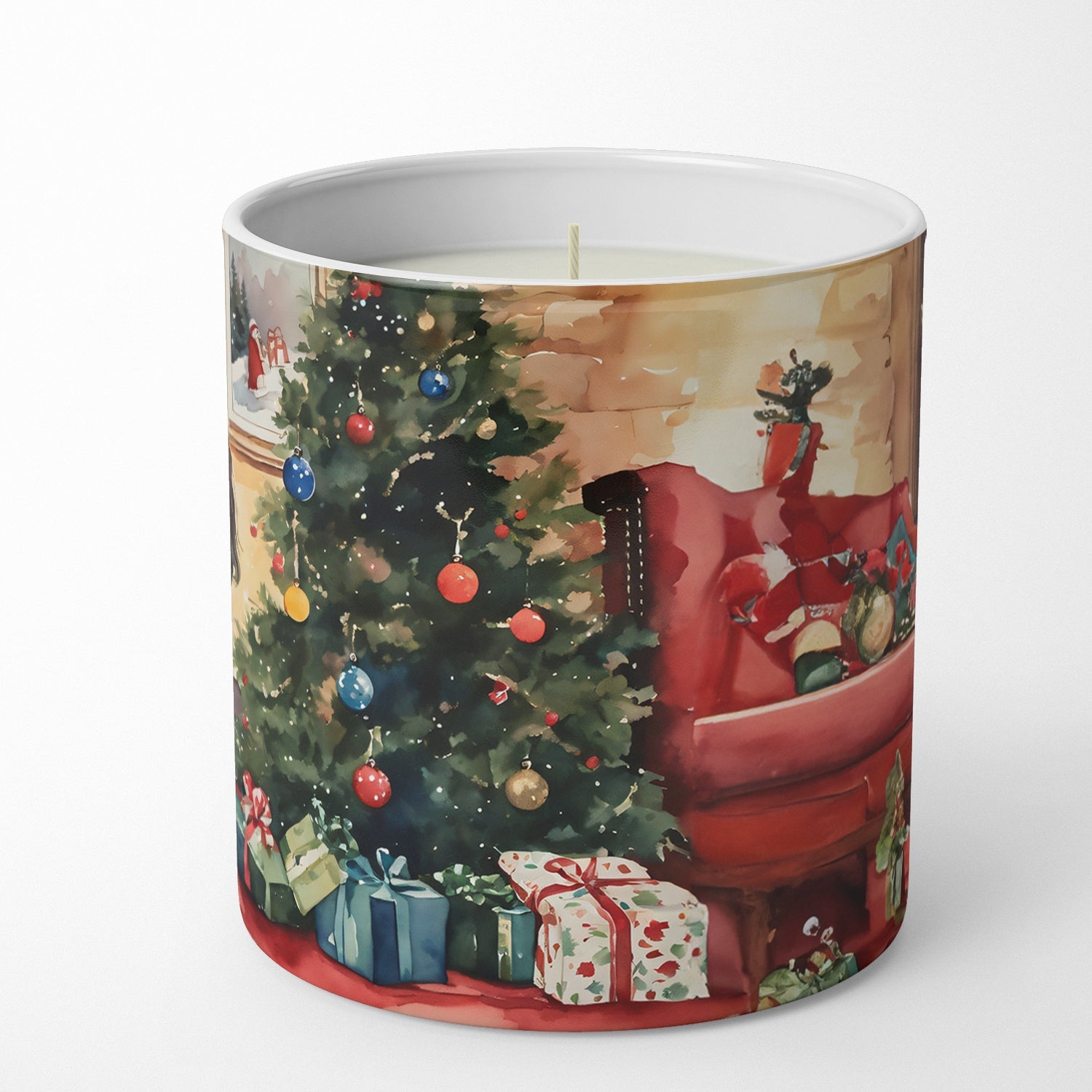 Cavalier Spaniel Cozy Christmas Decorative Soy Candle Nature Soy Wax Essential Oil Home Decor Ideal for Bedroom Kitchen Bath Office Gift, 10 oz
