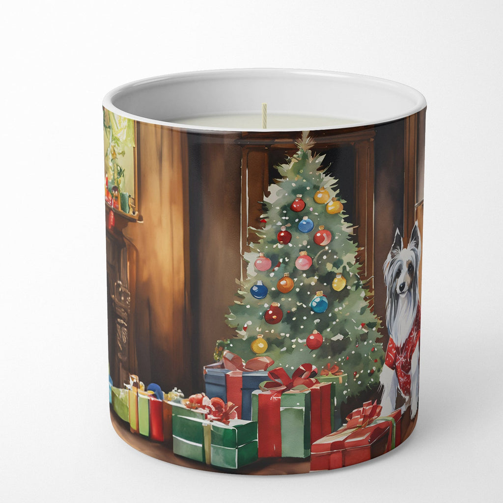 Chinese Crested Cozy Christmas Decorative Soy Candle Nature Soy Wax Essential Oil Home Decor Ideal for Bedroom Kitchen Bath Office Gift, 10 oz