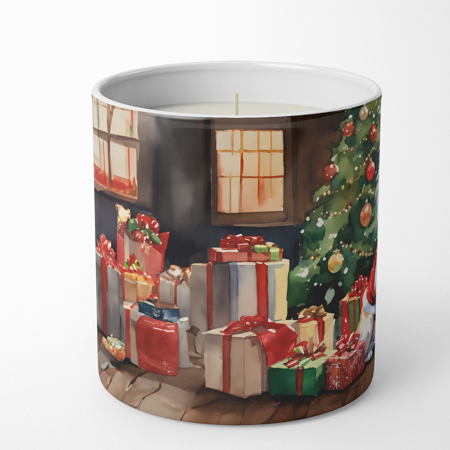 Chinese Crested Cozy Christmas Decorative Soy Candle Nature Soy Wax Essential Oil Home Decor Ideal for Bedroom Kitchen Bath Office Gift, 10 oz