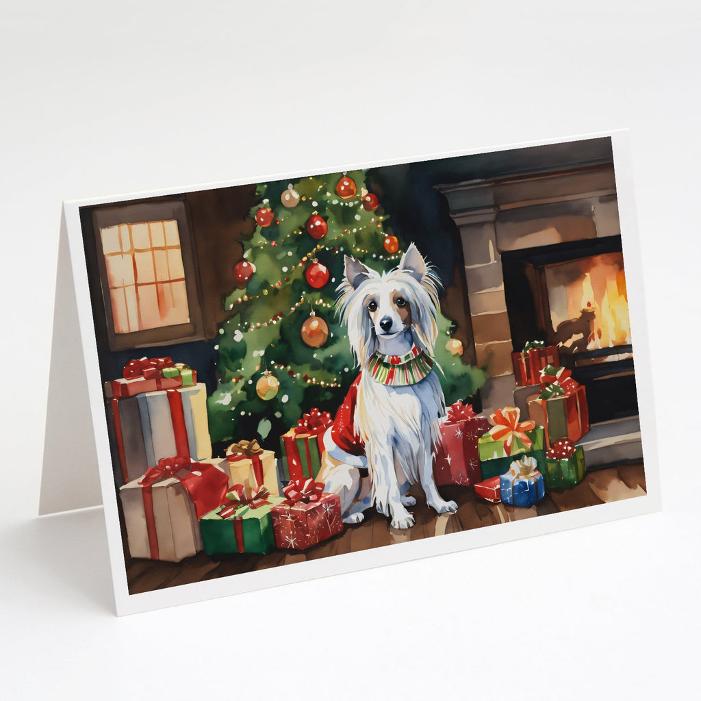 Chinese Crested Cozy Christmas Greeting Cards Pack of 8 Blank Cards with Envelopes Whimsical A7 Size 5x7