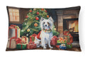 Chinese Crested Cozy Christmas Decorative Throw Pillow 12x16 Indoor Outdoor Accent Cushion, Fabric Cover with Insert for Sofa, Bed, Porch & Living Room