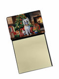 Chinese Crested Cozy Christmas Watercolor Sticky Note Holder Refillable Dispenser Desk Accessory 3x3 Pad Gift