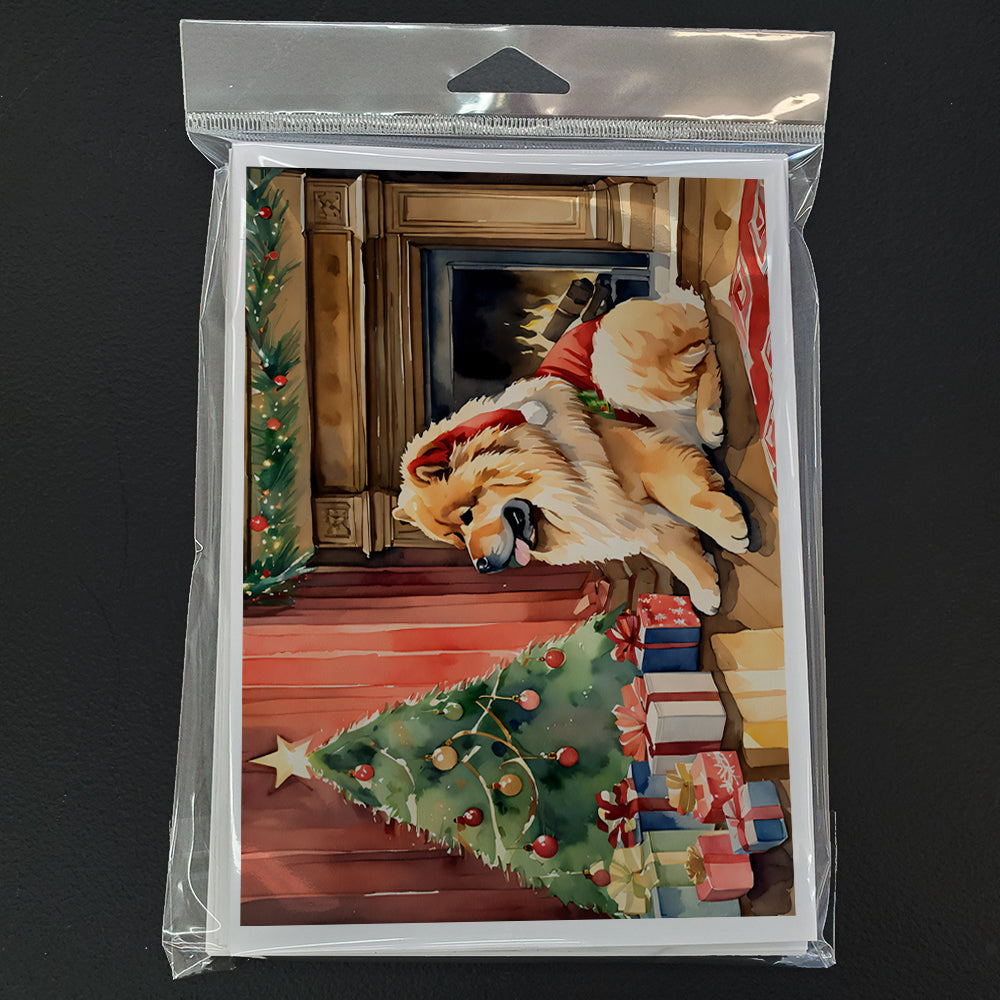 Chow Chow Cozy Christmas Greeting Cards Pack of 8 Blank Cards with Envelopes Whimsical A7 Size 5x7