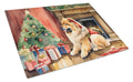 Chow Chow Cozy Christmas Cutting Board Tempered Glass Kitchen Cutting Surface, Heat Resistant Chopping, Non-Slip Feet, Food Prep & Serving