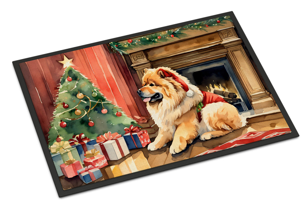 Chow Chow Cozy Christmas Doormat Indoor Outdoor 18H X 27W Front Door Mat Rugs for Entryway, Non Slip Washable