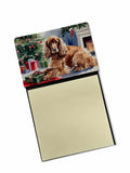 Cocker Spaniel Cozy Christmas Watercolor Sticky Note Holder Refillable Dispenser Desk Accessory 3x3 Pad Gift