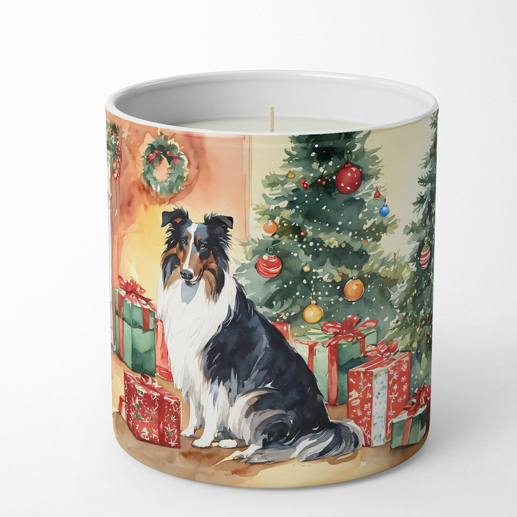 Collie Cozy Christmas Decorative Soy Candle Nature Soy Wax Essential Oil Home Decor Ideal for Bedroom Kitchen Bath Office Gift, 10 oz