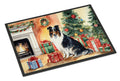 Collie Cozy Christmas Doormat Indoor Outdoor 18H X 27W Front Door Mat Rugs for Entryway, Non Slip Washable