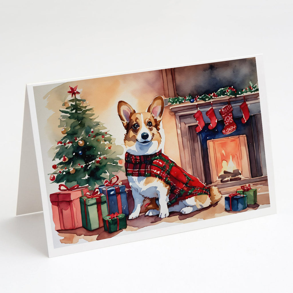 Corgi Cozy Christmas Greeting Cards Pack of 8 Blank Cards with Envelopes Whimsical A7 Size 5x7
