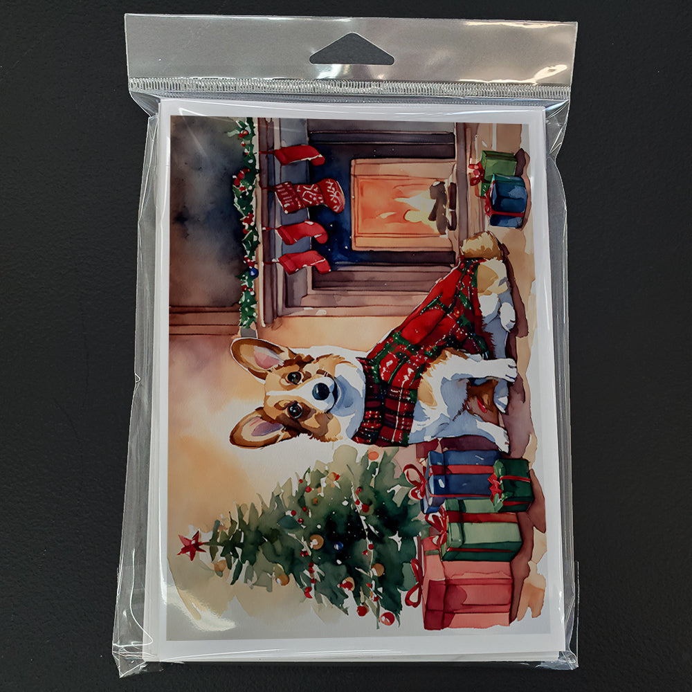 Corgi Cozy Christmas Greeting Cards Pack of 8 Blank Cards with Envelopes Whimsical A7 Size 5x7