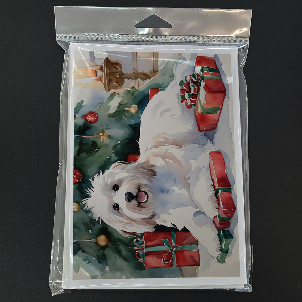 Coton De Tulear Cozy Christmas Greeting Cards Pack of 8 Blank Cards with Envelopes Whimsical A7 Size 5x7