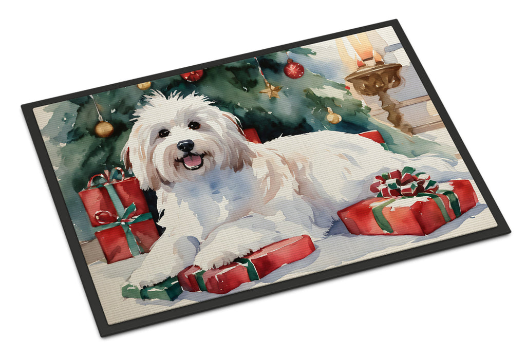 Coton De Tulear Cozy Christmas Doormat Indoor Outdoor 24H X 36W Front Door Mat Rugs for Entryway, Non Slip Washable Low Pile,