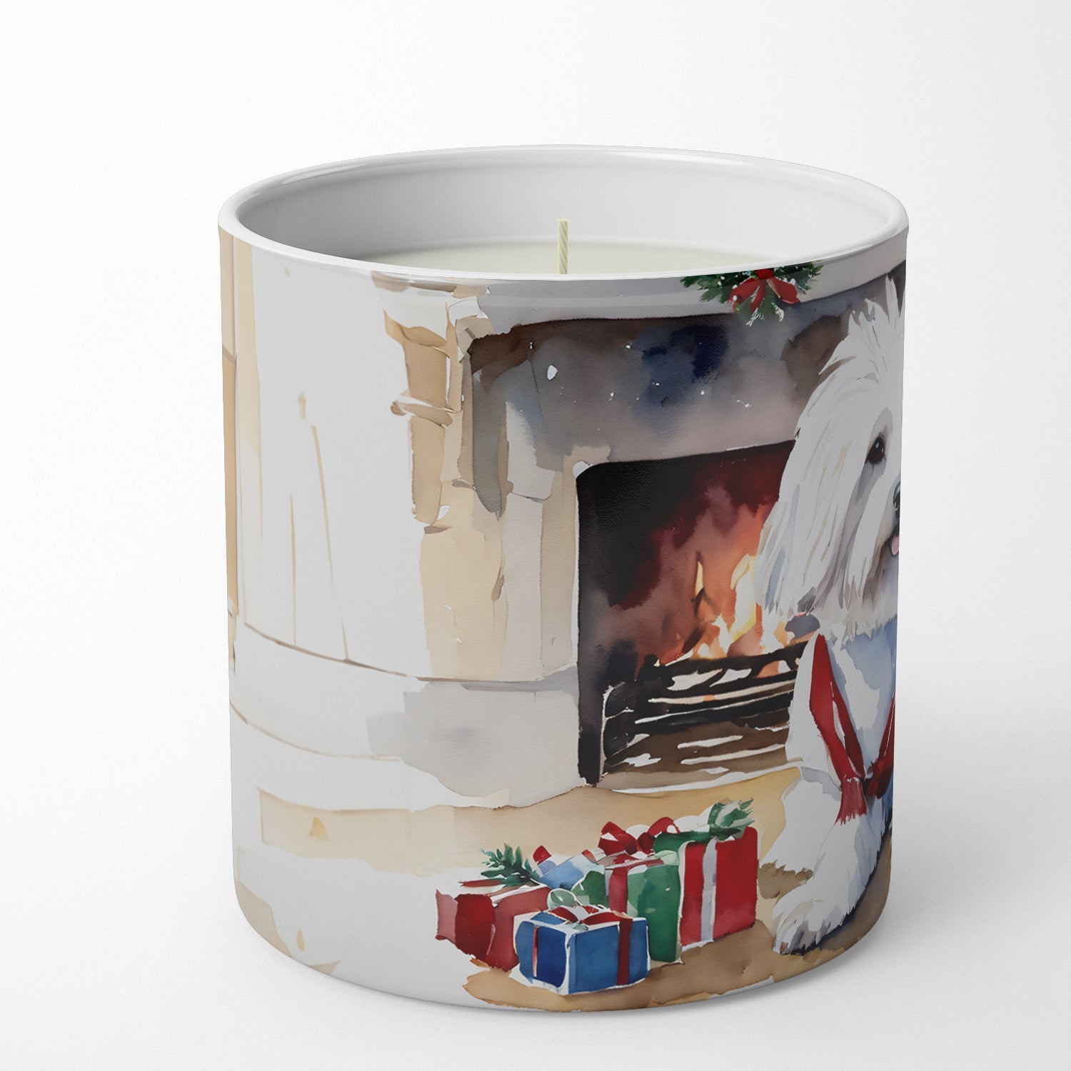 Coton De Tulear Cozy Christmas Decorative Soy Candle Nature Soy Wax Essential Oil Home Decor Ideal for Bedroom Kitchen Bath Office Gift, 10 oz