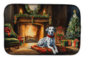 Dalmatian Cozy Christmas Dish Drying Mat Absorbent Dish Drying Mat Pad for Kitchen Counter Dish Drainer Mat for Countertop, 14 x 21", Multicolor