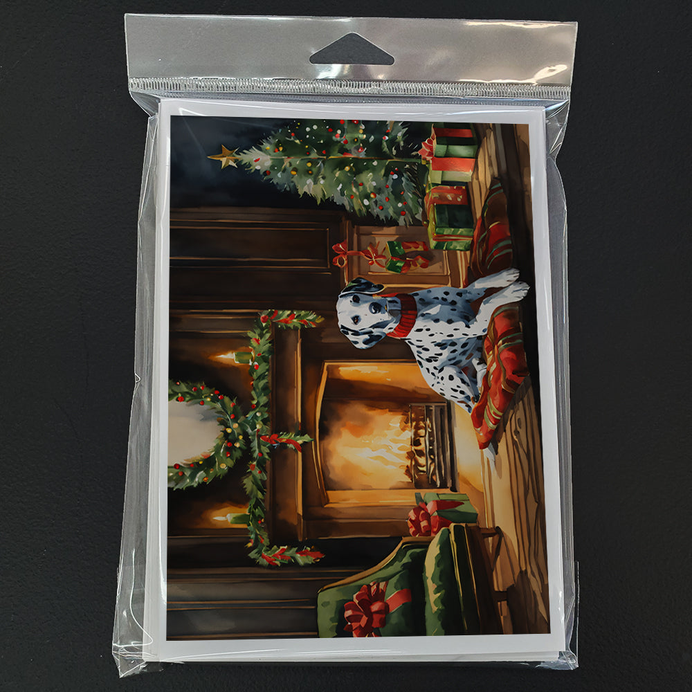 Dalmatian Cozy Christmas Greeting Cards Pack of 8 Blank Cards with Envelopes Whimsical A7 Size 5x7