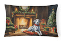 Dalmatian Cozy Christmas Decorative Throw Pillow 12x16 Indoor Outdoor Accent Cushion, Fabric Cover with Insert for Sofa, Bed, Porch & Living Room