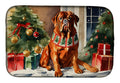 Dogue de Bordeaux Cozy Christmas Dish Drying Mat Absorbent Dish Drying Mat Pad for Kitchen Counter Dish Drainer Mat for Countertop, 14 x 21", Multicolor