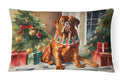 Dogue de Bordeaux Cozy Christmas Decorative Throw Pillow 12x16 Indoor Outdoor Accent Cushion, Fabric Cover with Insert for Sofa, Bed, Porch & Living Room