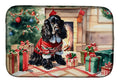 English Cocker Spaniel Cozy Christmas Dish Drying Mat Absorbent Dish Drying Mat Pad for Kitchen Counter Dish Drainer Mat for Countertop, 14 x 21", Multicolor
