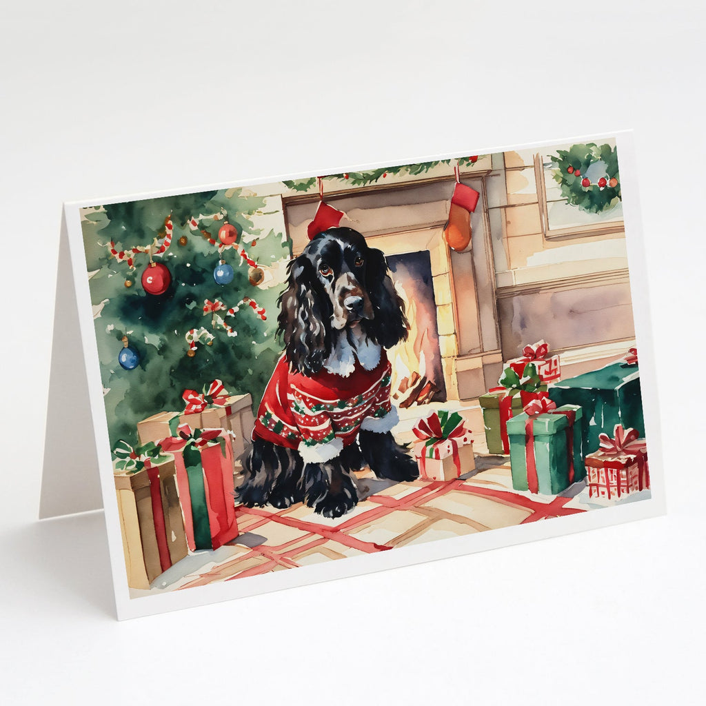 English Cocker Spaniel Cozy Christmas Greeting Cards Pack of 8 Blank Cards with Envelopes Whimsical A7 Size 5x7