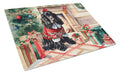 English Cocker Spaniel Cozy Christmas Cutting Board Tempered Glass Kitchen Cutting Surface, Heat Resistant Chopping, Non-Slip Feet, Food Prep & Serving
