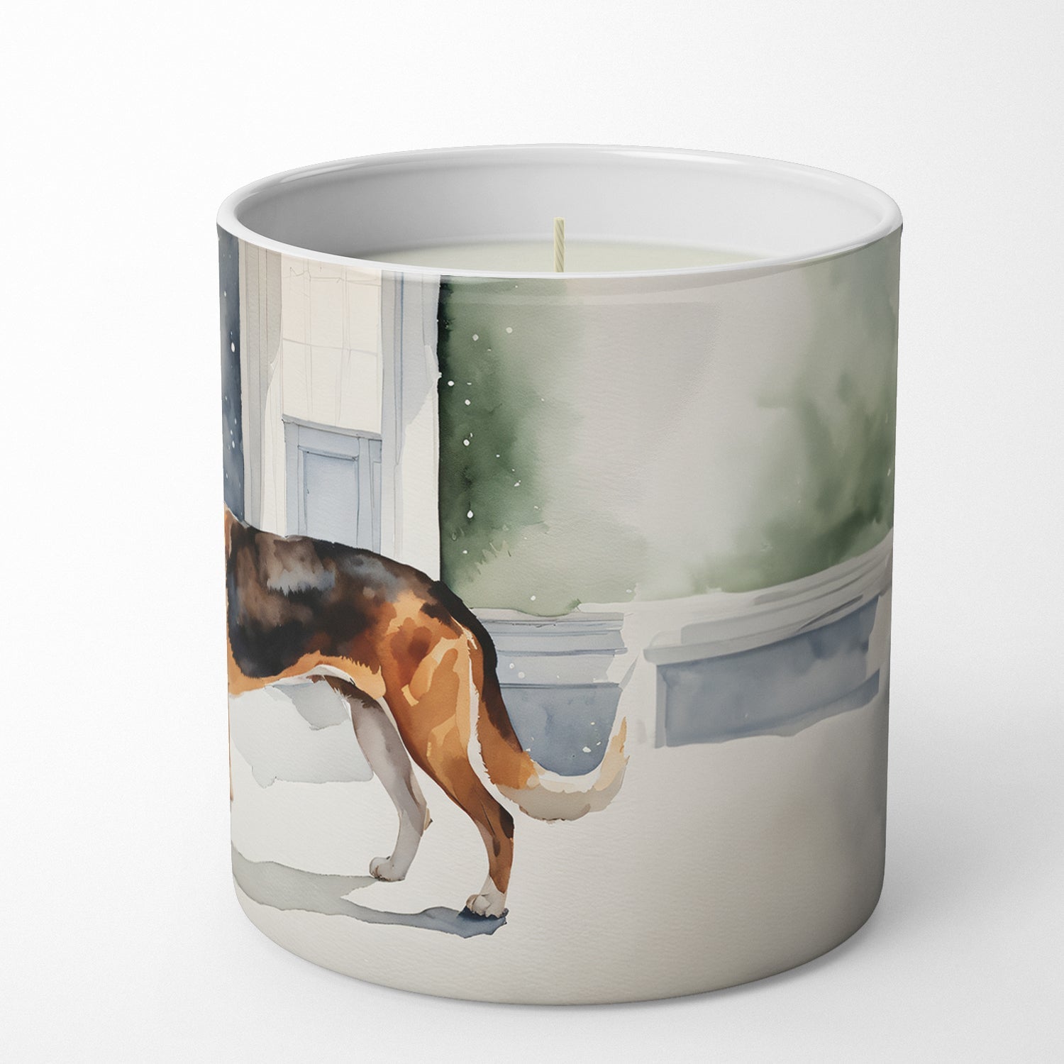 English Foxhound Cozy Christmas Decorative Soy Candle Nature Soy Wax Essential Oil Home Decor Ideal for Bedroom Kitchen Bath Office Gift, 10 oz