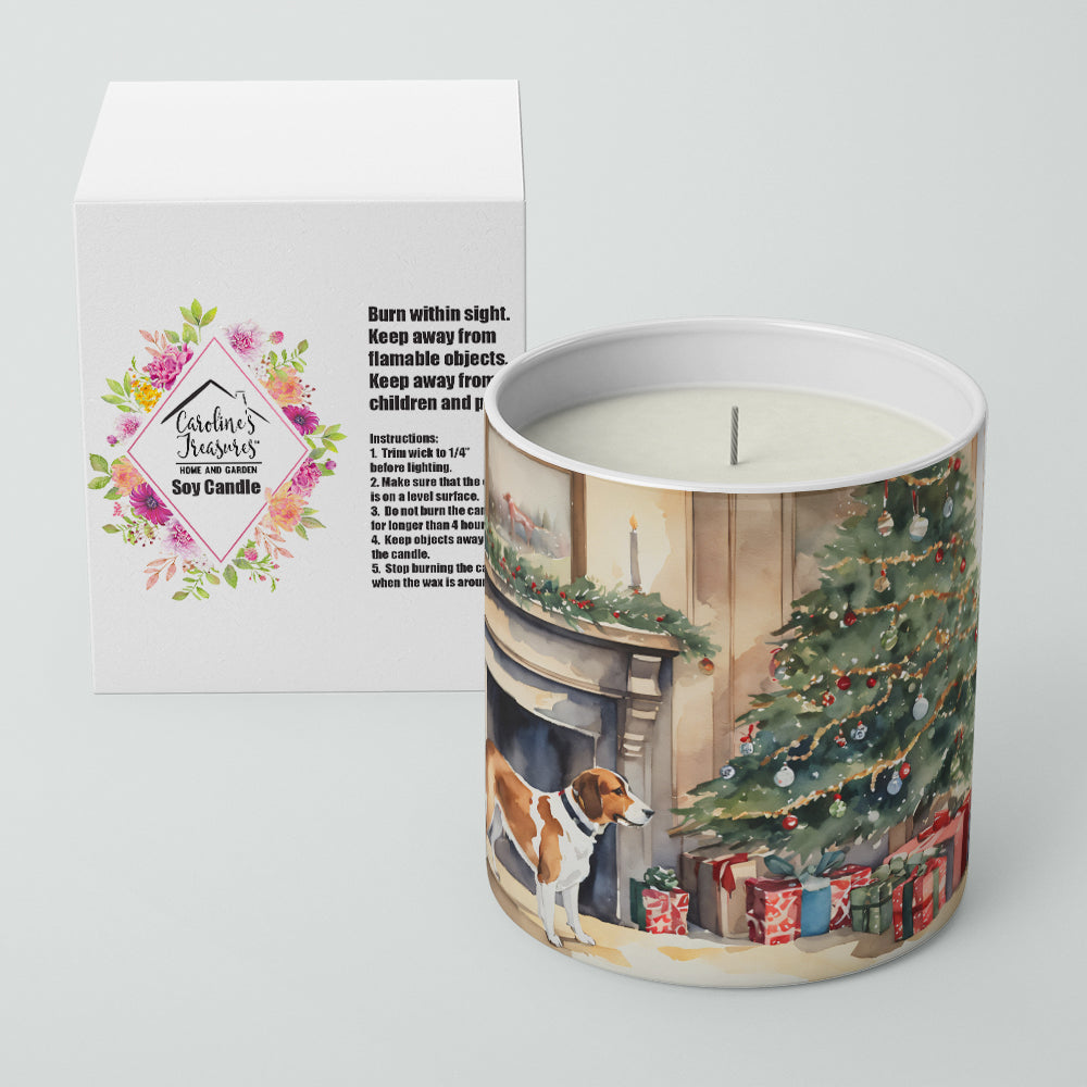 English Foxhound Cozy Christmas Decorative Soy Candle Nature Soy Wax Essential Oil Home Decor Ideal for Bedroom Kitchen Bath Office Gift, 10 oz
