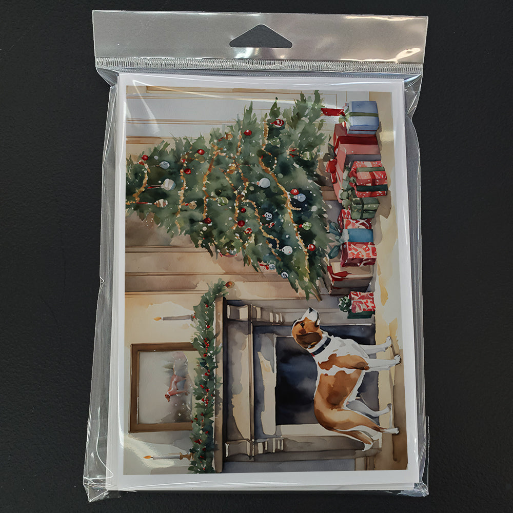 English Foxhound Cozy Christmas Greeting Cards Pack of 8 Blank Cards with Envelopes Whimsical A7 Size 5x7