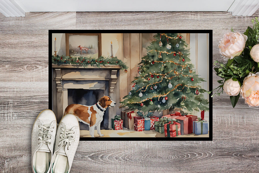 English Foxhound Cozy Christmas Doormat Indoor Outdoor 24H X 36W Front Door Mat Rugs for Entryway, Non Slip Washable Low Pile,